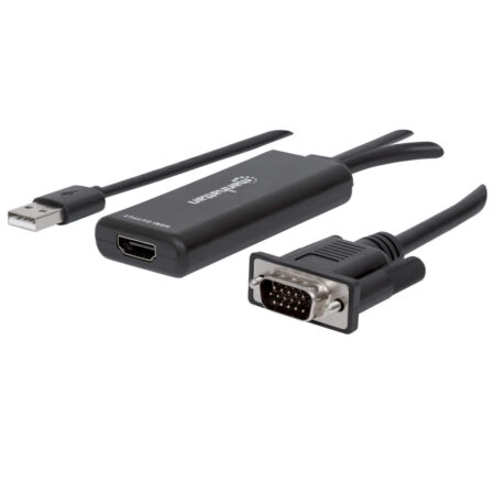 Cable Adaptador Convertidor VGA A HDMI Audio Y AC Via USB
