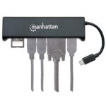 Convertidor USB Manhattan Tipo C-HDMI/Svga H/Hub/Lector, 152631