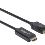152679 Cable Displayport Macho A HDMI Macho, 1.8 M, Negro; Resoluciones De Video Full-HD Hasta 1080P A 60Hz
