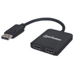 DIVISOR DE VIDEO DISPLAYPORT MACHO, 2X HDMI HEMBRA, NEGRO, 152716