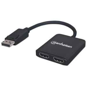 DIVISOR DE VIDEO DISPLAYPORT MACHO, 2X HDMI HEMBRA, NEGRO, 152716