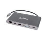 ESTACION DOCKING USB-C MANHATTAN 152808 SUPERVELOCIDAD 7 EN 1 GRIS