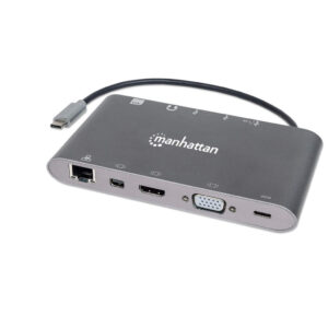 ESTACION DOCKING USB-C MANHATTAN 152808 SUPERVELOCIDAD 7 EN 1 GRIS
