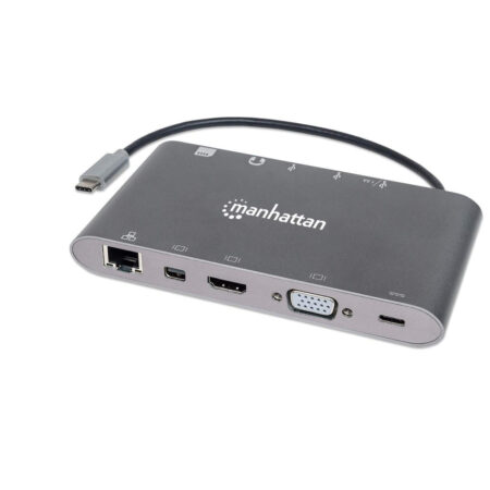 Docking 7-1 USB-C A HDMI VGA RJ45 Mini DP 3 USB 3.5Mm Lector SD