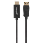 153201 Cable Displayport A HDMI 4K, Conector Macho DP A HDMI Macho, Longitud 1.8 M, Color Negro.