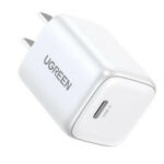 CARGADOR MINI DE 30W UGREEN 15329, 1 USB-C DE CARGA RAPIDA, POWER DELIVERY 3.0, QUICK CHARGE 4.0, COLOR BLANCO