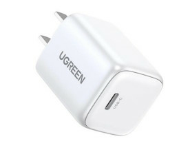 CARGADOR MINI DE 30W UGREEN 15329, 1 USB-C DE CARGA RAPIDA, POWER DELIVERY 3.0, QUICK CHARGE 4.0, COLOR BLANCO