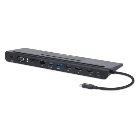 Docking Station Manhattan 153478 USB-C A 11 Puertos Para 3 Monitores Con Mst
