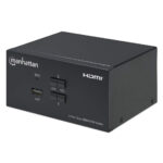 SWITCH KVM HDMI DE 2 PUERTOS PARA DOS MONITORES MANHATTAN 153522 NEGRO