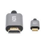 Cable USB-C A HDMI M 2.0M 4K 60Hz Negro