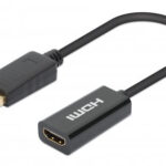 Adaptador Displayport Macho - HDMI A Hembra Manhattan 153713 15Cm/Color Negro