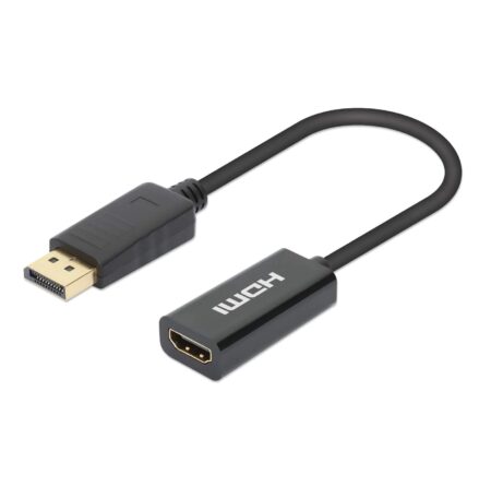 Adaptador Displayport Macho – HDMI A Hembra Manhattan 153713 15Cm/Color Negro