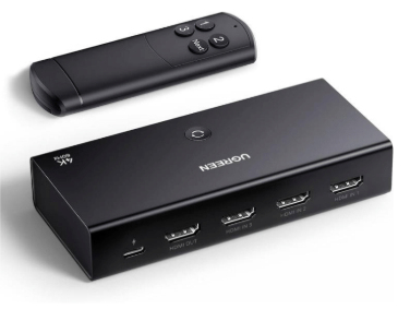 Conmutador HDMI Switch 4@60Hz Ugreen 15376 3 Entradas A 1 Salida/Dolby Atmos/HDMI/Reduce El Retraso Y La Perdida De Fotogramas/Incluye Control Remoto