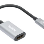 Convertidor USB-C A HDMI Manhattan Macho/Hembra/4K 60Hz/Color Gris/153973