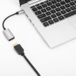 Convertidor USB-C A HDMI Manhattan Macho/Hembra/4K 60Hz/Color Gris/153973