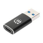 Adaptador De USB-A A USB-C Manhattan 153980 Color Negro