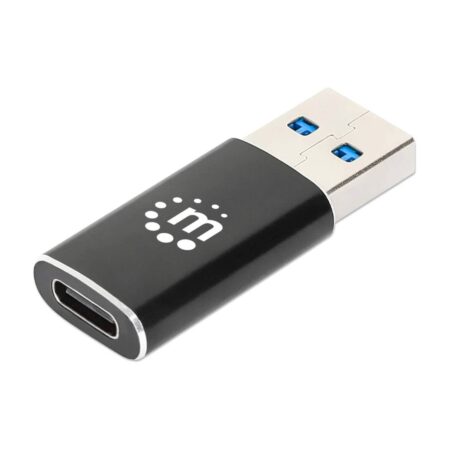 Adaptador De USB-A A USB-C Manhattan 153980 Color Negro