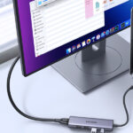 Hub USB-C 5 En 1 Ugreen 15596, HDMI 2.0, USB-A 3.0, USB-C Pd Carga 100W, Cable De Nylon Trenzado De 25 Cm, Carcasa De Aluminio
