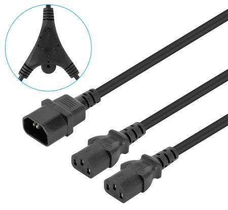 Cable De Alimentacin Divisor En Y Un Conector 1Xc14 A 2Xc131.