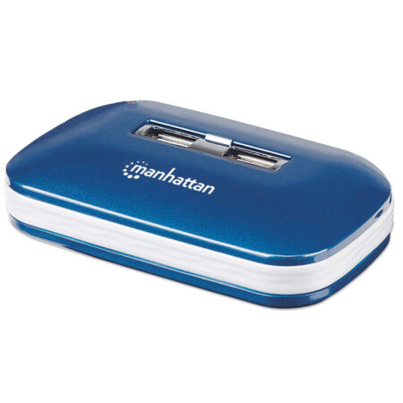 Hub USB V2.0 7 Ptos Azul Con Fuente.