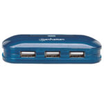 Hub USB V2.0 7 Ptos Azul Con Fuente.