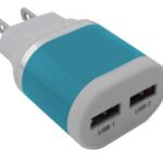 Cargador USB De Pared 2 Puertos V2.0 Brobotix Turquesa