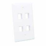 163316 Tapa Para Caja De 4 Salidas, Color Blanco. Montaje A Ras De Pared.
