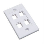 163316 Tapa Para Caja De 4 Salidas, Color Blanco. Montaje A Ras De Pared.