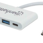 Hub De 3 Puertos USB 3.2 Gen Manhattan 163552, Interface USB-C, Y Un Puerto De Alimentacion Tipo C Hembra