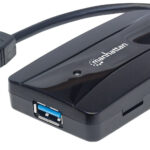 HUB USB-A MANHATTAN 163590 3 PUERTOS USB-A/2 RANURAS PARA TARJETAS DE MEMORIA