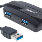 HUB USB-A MANHATTAN 163590 3 PUERTOS USB-A/2 RANURAS PARA TARJETAS DE MEMORIA