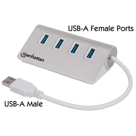 Hub USB V3.0 4 Ptos Sin Fuente Aluminio