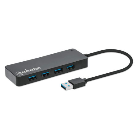 Hub USB 3.0 Macho Manhattan 168403, 7X USB 3.0 Hembra, 5000 Mbit/S, Negro