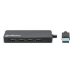 Hub USB 3.0 Macho Manhattan 168403, 7X USB 3.0 Hembra, 5000 Mbit/S, Negro