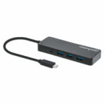 Hub USB-C Manhattan 168410 7 Puertos USB-A 3.2/Color Negro