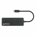 Hub USB-C Manhattan 168410 7 Puertos USB-A 3.2/Color Negro