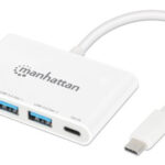 Hub USB-C Manhattan 168434 3X USB-A/1X USB-C/Color Blanco