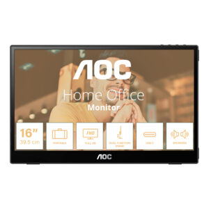 MONITOR 15.6" AOC 16T3E PORTATIL LED/PANEL IPS/USB-C/FHD/1920X1080/60HZ/4MS/NEGRO