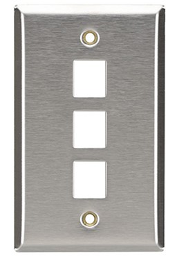 Tapa – Faceplate De 3 Paneles Para Jack – Universal, Standard, Acero, Brobotix 170903