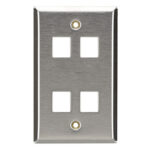 Tapa (Faceplate) 4 Puertos Brobotix 170904 - Tapa, Acero Inoxidable, Acero
