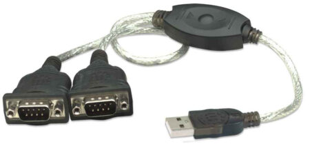 Convertidor Manhattan 174947 De USB A Doble Serial Db9 Macho
