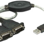 Convertidor Manhattan 174947 De USB A Doble Serial Db9 Macho