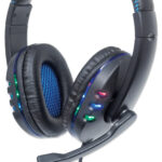 DIADEMA AUDIFONO C/MICROFONO GAMING MANHATTAN 176088, INTERFASE USB, NEGRO/AZUL
