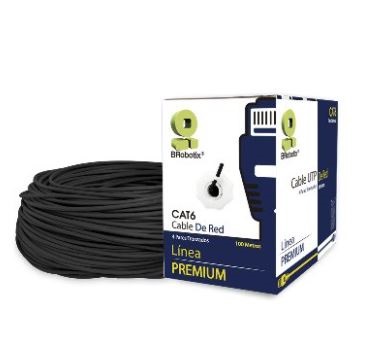Bobina Utp – Exterior, Doble Forro Brobotix 176122, 100 M, Negro, Exterior, Cat6, Cca