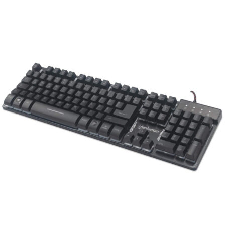 Teclado Gaming Manhattan 178457 USB Base Metalica LED Luces Multicolor