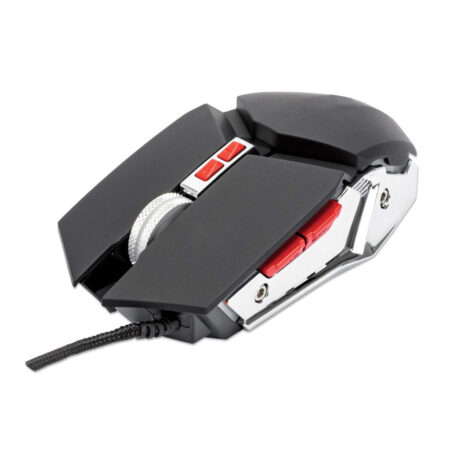 Mouse Gaming Optico LED 3200Dpi 7 Botones Color Negro-Plata Manhattan 179348