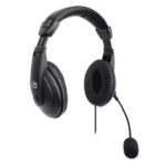 Diadema Audifono Estereo C/Microfono Ajustable Manhattan 179843 Alambrico/USB/Color Negro