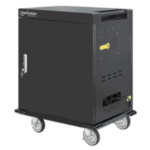GABINETE CARRITO DE CARGA UVC 32 PUERTOS USB-A MANHATTAN 180313, 32 CONTACTOS COLOR NEGRO