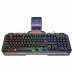 Teclado Alambrico Gamer Manhattan 180610 Rgb/Panel Metalico Para Celular/Color Negro
