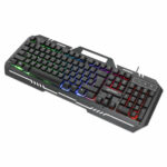 Teclado Alambrico Gamer Manhattan 180610 Rgb/Panel Metalico Para Celular/Color Negro